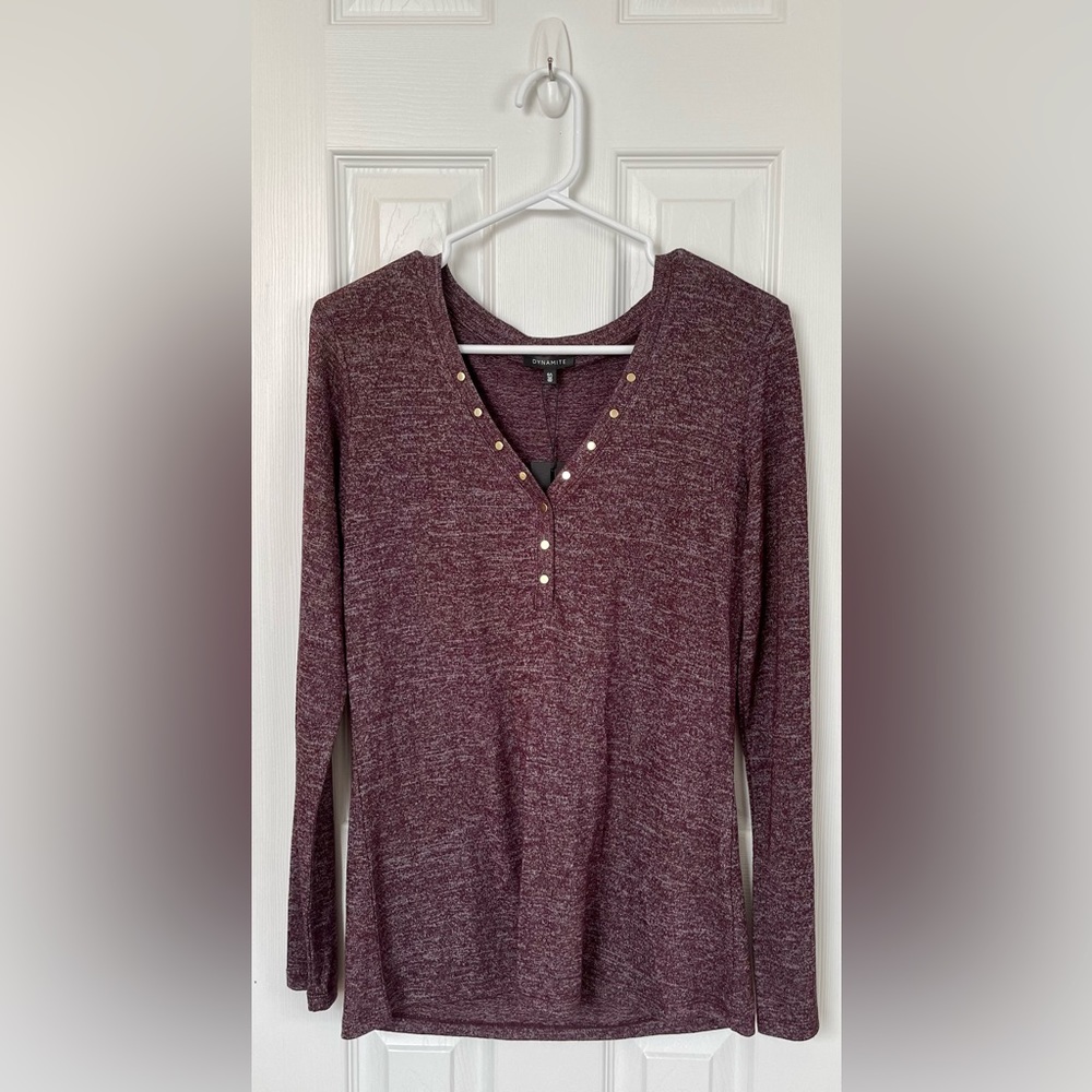 NWT Dynamite Long Sleeve Bodycon Tunique with Snaps